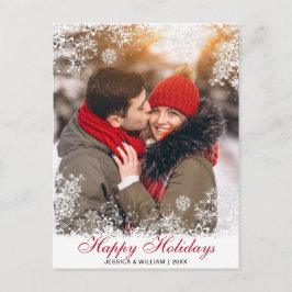 Merry Kerstmis Moderne PHOTO-groet in penseelscrip Briefkaart