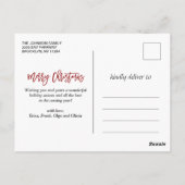 Merry Kerstmis Moderne PHOTO-groet in penseelscrip Briefkaart (Achterkant)