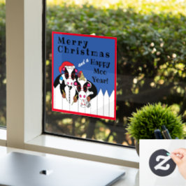 Merry Kerstmis Moo Year Window Cling Raamsticker