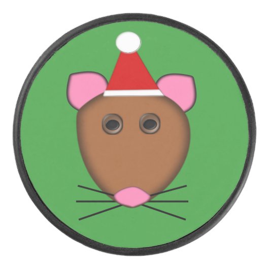 Merry Kerstmis Mouse Hockey Puck (Voorkant)