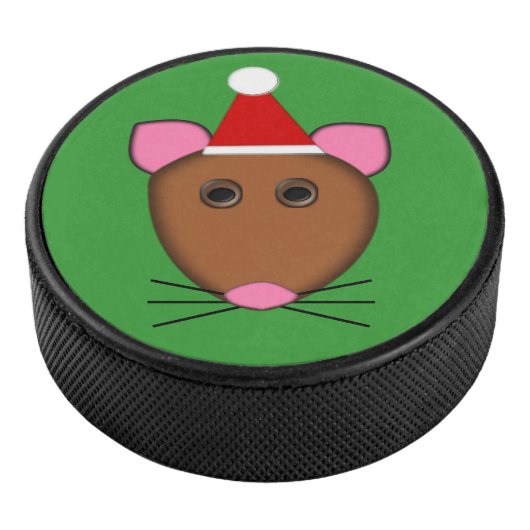 Merry Kerstmis Mouse Hockey Puck (3/4)