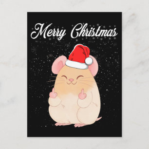 Merry Kerstmis Mouse Middle Finger Rude Xmas Ugand Briefkaart