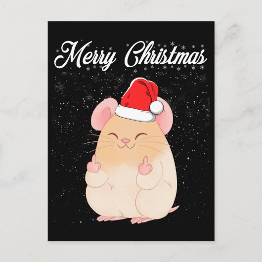 Merry Kerstmis Mouse Middle Finger Rude Xmas Ugand Briefkaart (Voorkant)