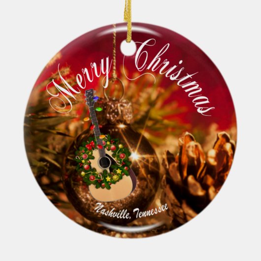 Merry Kerstmis Nashville Ornament RD (Achterkant)