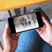 Merry Kerstmis Navy Blue Snowflake 4 Foto Feestdagenkaart