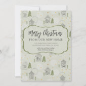 Merry Kerstmis New Home Nordic Village Moving Aankondiging (Voorkant)