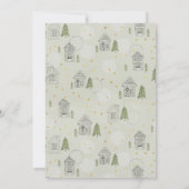 Merry Kerstmis New Home Nordic Village Moving Aankondiging (Achterkant)