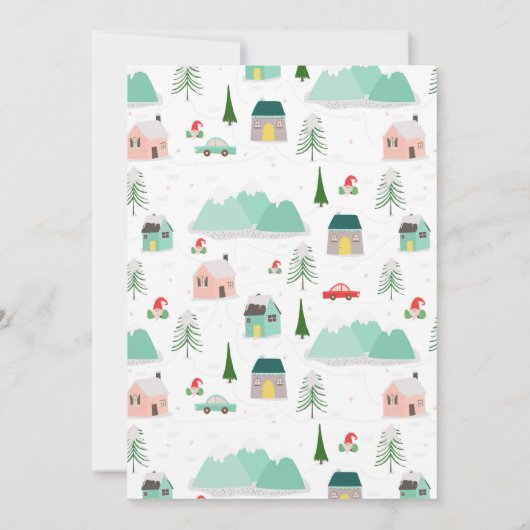 Merry Kerstmis New Home Photo Mountain House Aankondiging (Achterkant)