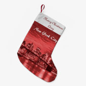 Merry Kerstmis New York City Skyline Kleine Kerstsok (Voorkant (Hangend))