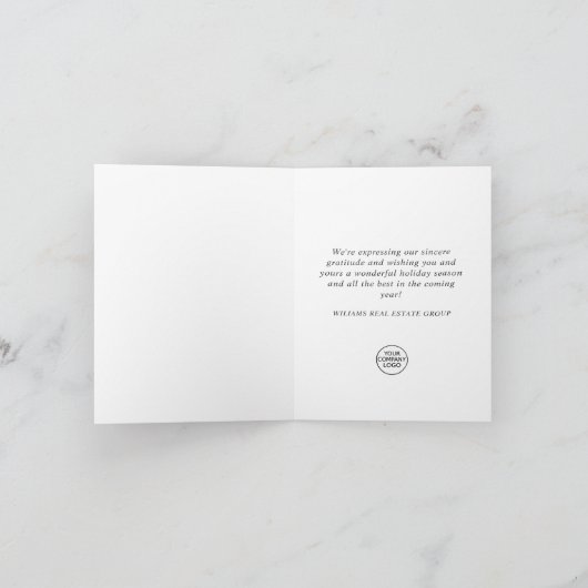 Merry Kerstmis NOEL Rustic Corporate Greeting Feestdagen Kaart (Binnen)