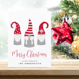 Merry Kerstmis Noordse Gnomes Feestdagen Kaart