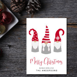 Merry Kerstmis Noordse Gnomes Feestdagenkaart