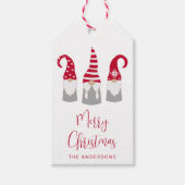 Merry Kerstmis Nordic Gnomes Holiday Cadeaulabel (Voorkant)