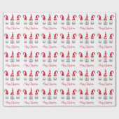Merry Kerstmis Nordic Gnomes Holiday Cadeaupapier (Vlak)