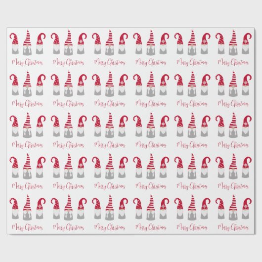 Merry Kerstmis Nordic Gnomes Holiday Cadeaupapier (Vlak)