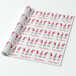 Merry Kerstmis Nordic Gnomes Holiday Cadeaupapier