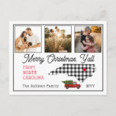 Merry Kerstmis North Carolina Foto Holiday Feestdagenkaart (Voorkant)