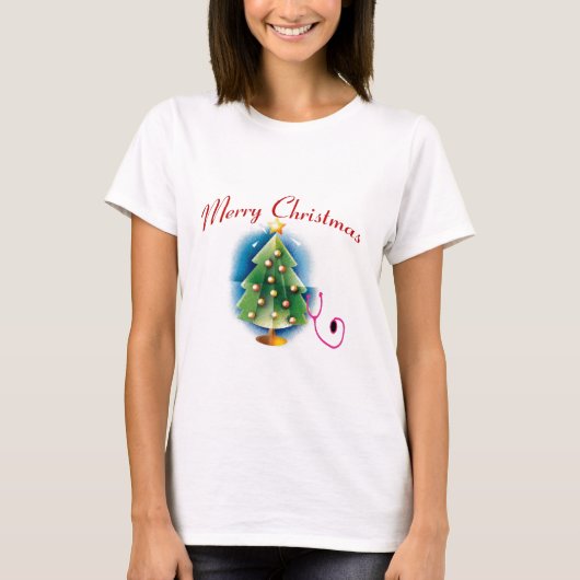 Merry Kerstmis NURSE TREE T-shirt (Voorkant)
