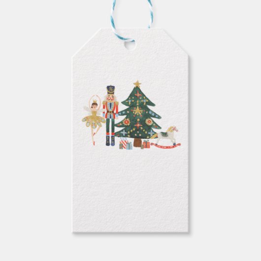 Merry Kerstmis Nutcracker Ballet Cadeaulabel (Voorkant)