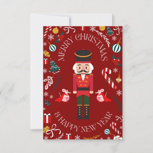 Merry Kerstmis Nutcracker Card Bedankkaart (Voorkant)