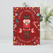 Merry Kerstmis Nutcracker Card Bedankkaart (Staand voorkant)