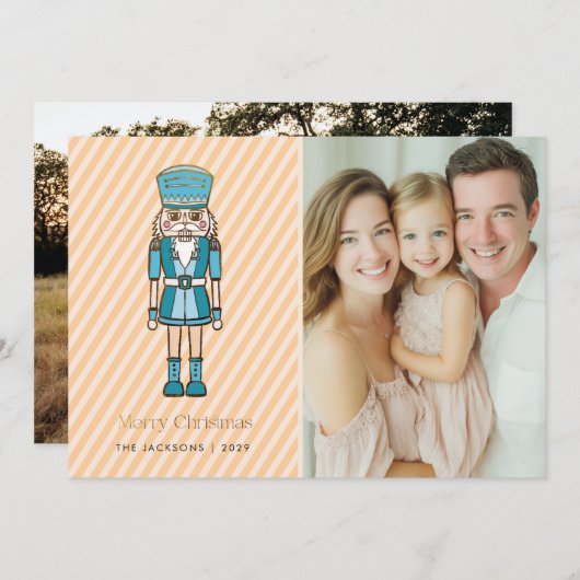Merry Kerstmis Nutcracker Feestdagenkaart (Voorkant / Achterkant)