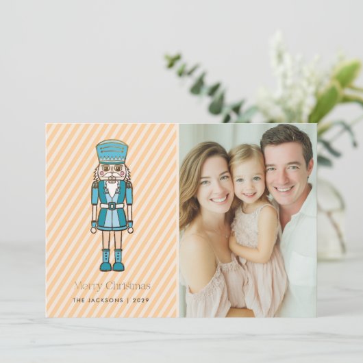 Merry Kerstmis Nutcracker Feestdagenkaart (Staand voorkant)