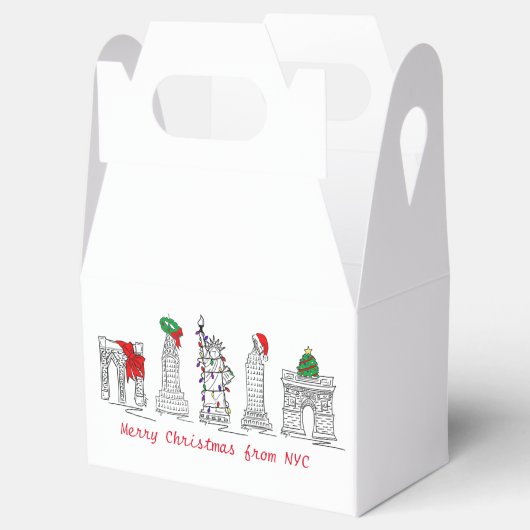 Merry Kerstmis NYC New York City-trompetters Bedankdoosjes (Geopend)