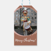 Merry Kerstmis NYC Rockefeller Plaza Drummer Boy Cadeaulabel (Voorkant)