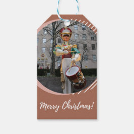Merry Kerstmis NYC Rockefeller Plaza Drummer Boy Cadeaulabel