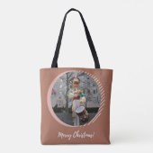 Merry Kerstmis NYC Rockefeller Plaza Drummer Boy Tote Bag (Achterkant)