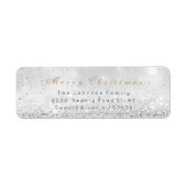 Merry Kerstmis Ombre Silver Ivory Shiny Pastel Etiket (Voorkant)