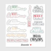 Merry Kerstmis, op maat gesneden vinylstickers Sticker (Vel)