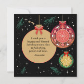 Merry Kerstmis Ornament Foto personaliseren Kaart (Achterkant)