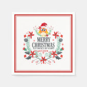Merry Kerstmis Owl Wreate Servet (Voorkant)