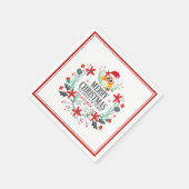 Merry Kerstmis Owl Wreate Servet (Hoek)