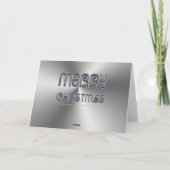 Merry Kerstmis Paars Silver Grey Elegant Feestdagen Kaart (Achterkant)