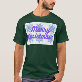 Merry Kerstmis Paars Tet en Snowflakes Design T-shirt