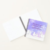 Merry Kerstmis Paarse White House Snowflakes Notitieboek (Binnen)
