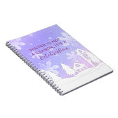 Merry Kerstmis Paarse White House Snowflakes Notitieboek (Rechterzijde)