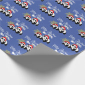 Merry Kerstmis Panda Beren Snowflake Cute Pattern Cadeaupapier (Hoek)