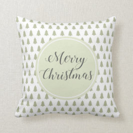Merry Kerstmis Pattern Green White Kussen