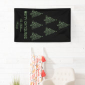 Merry Kerstmis Pattern Metallic Green Black Spandoek (Insitu)