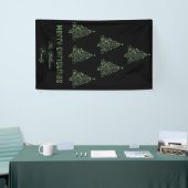 Merry Kerstmis Pattern Metallic Green Black Spandoek (Beurs)
