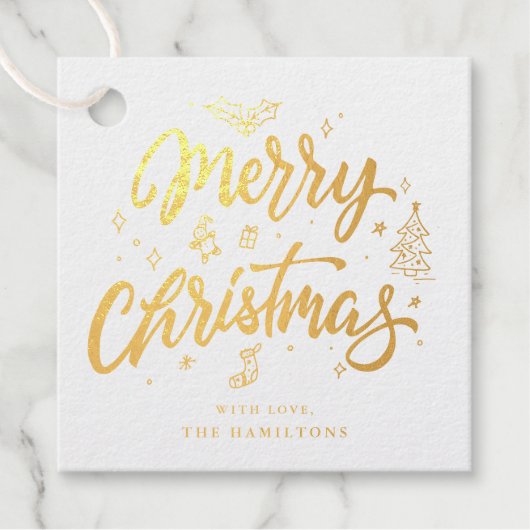 Merry Kerstmis personaliseren Bedankjes Labels (Voorkant)