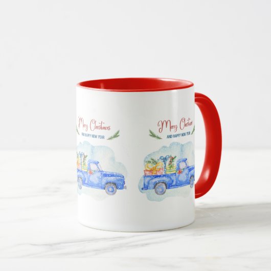 Merry Kerstmis  Pick up Truck Mok (Voorkant rechts)