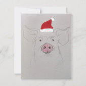 Merry Kerstmis Pig Feestdagenkaart (Voorkant)