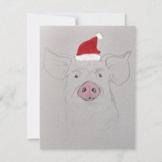 Merry Kerstmis Pig Feestdagenkaart