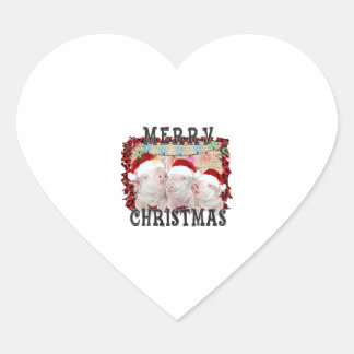 Merry Kerstmis Pig Hart Sticker