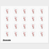 Merry Kerstmis Piglet Pig Snow Ronde Sticker (Vel)
